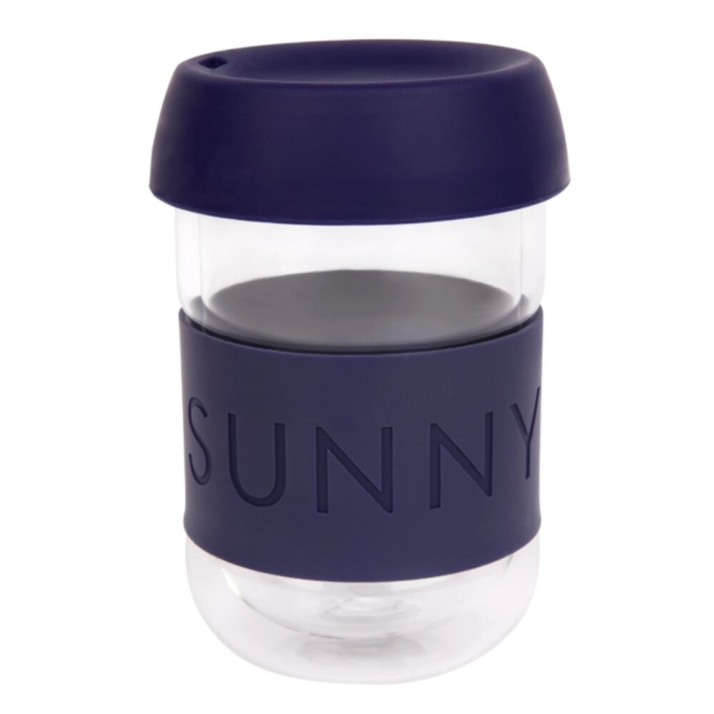 2/$25 *Set of two* Reusable Glass Eco Coffee Cups NIB